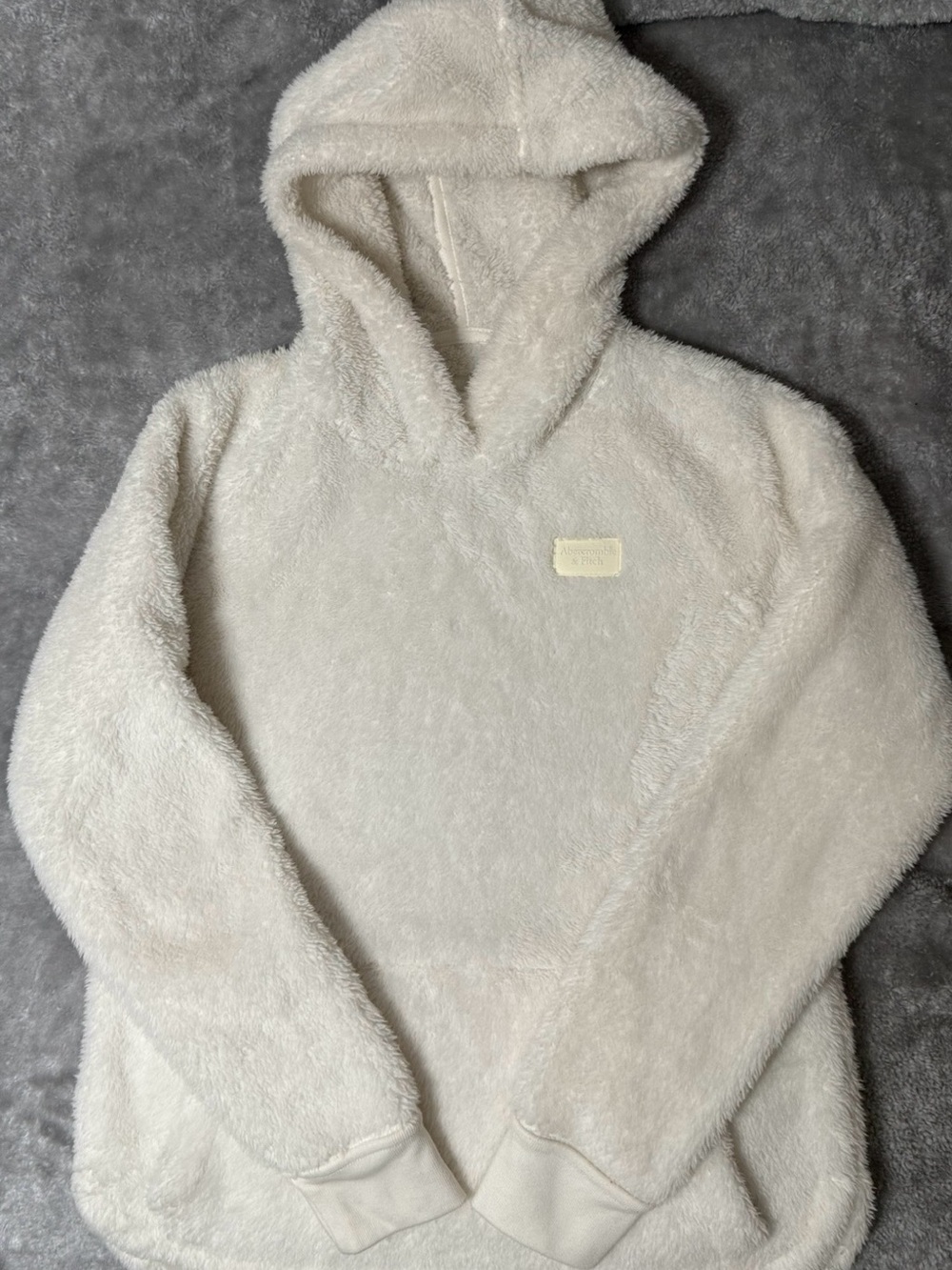 abercrombie kids Cream Plush Hooded Pullover